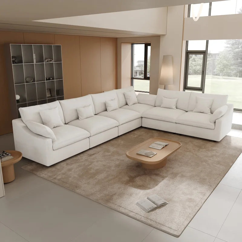 Großes Ecksofa aus Leinen für das Wohnzimmer