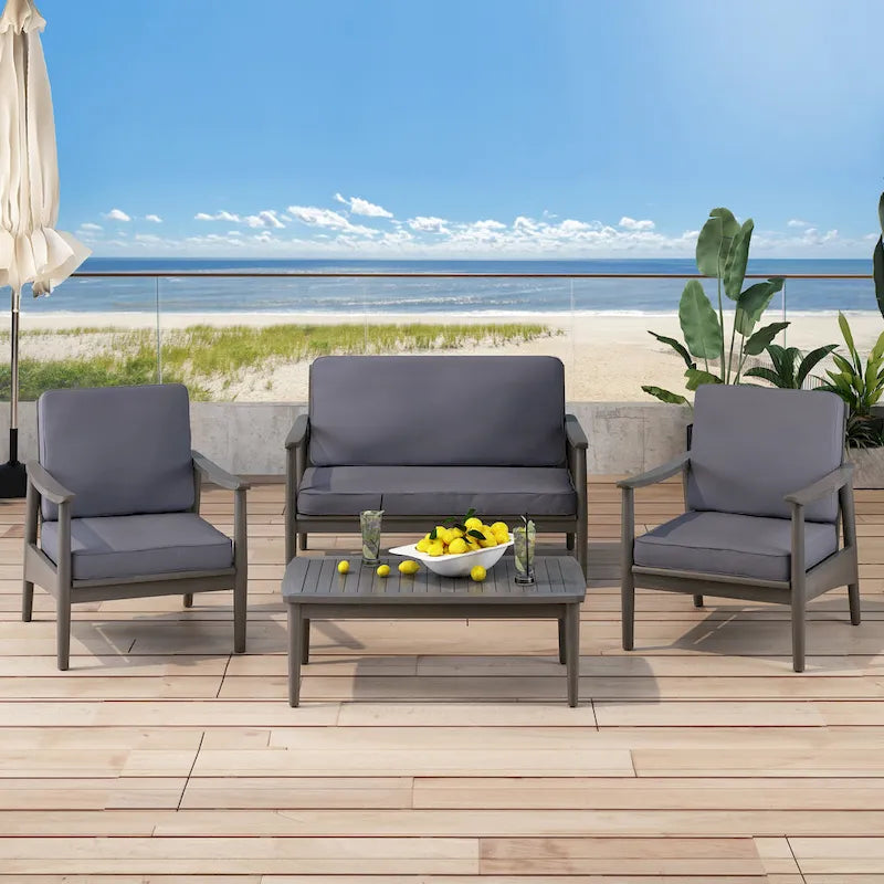 Willowbrook Outdoor-Sitzgruppe aus Akazienholz für 4 Personen von Christopher Knight Home