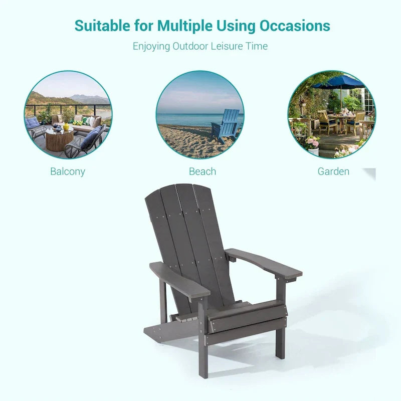 Bonosuki wetterfeste Adirondack-Gartenstühle aus Holz - Set aus 4