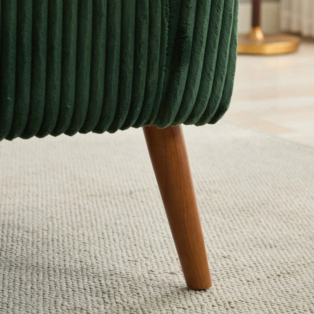 2-Sitzer-Sofa mit Cordbezug und Beinen aus Walnussholz