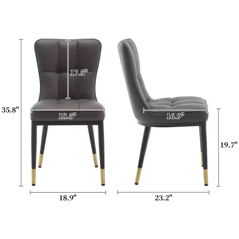 Bekrvio Esszimmerstühle, 6er-Set, moderne Sitzfläche aus Kunstleder mit Polsterung und hoher Rückenlehne, Metallbeine, armlose Küchenstühle für Wohn- und Esszimmer