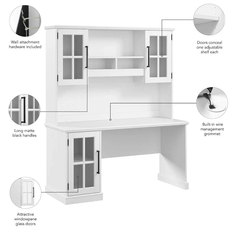 Biurko komputerowe Westbrook 60W z nadstawką od Bush Furniture