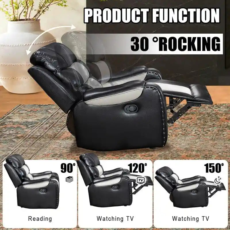 Extra grote fauteuil met verstelbare rugleuning van kunstleer in Amerikaans design voor de woonkamer