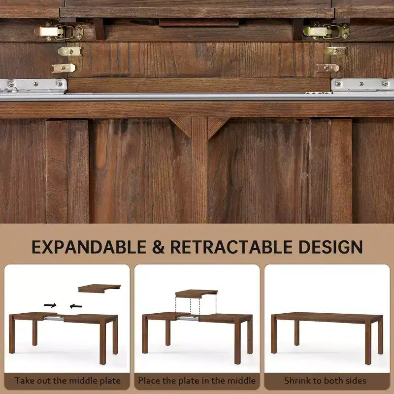 Moderne eetset - 80 tafel + 6 gestoffeerde stoelen, massief houten frame, tafelcapaciteit van 400 lbs, eenvoudig te monteren