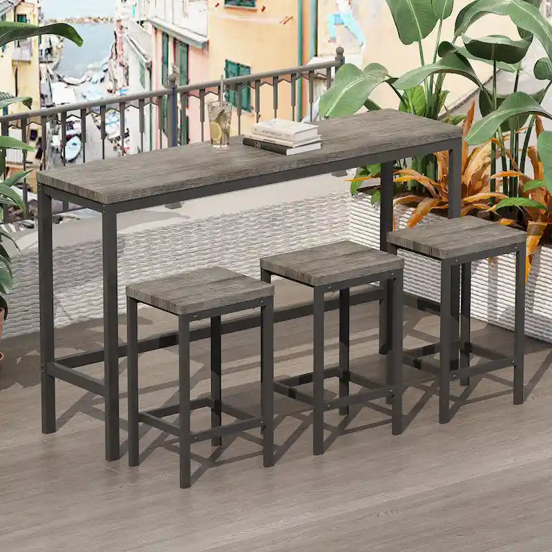 Bartisch-Set mit 3 Hockern