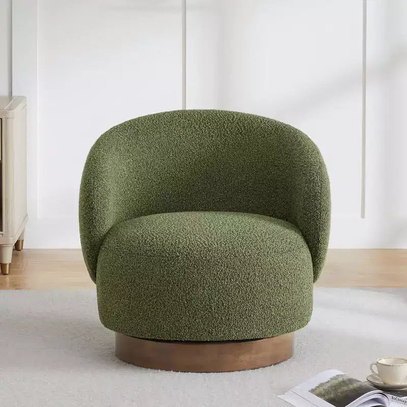 Spruce&Spring gepolsterter drehbarer Akzent-Sesselsessel mit Holzgestell