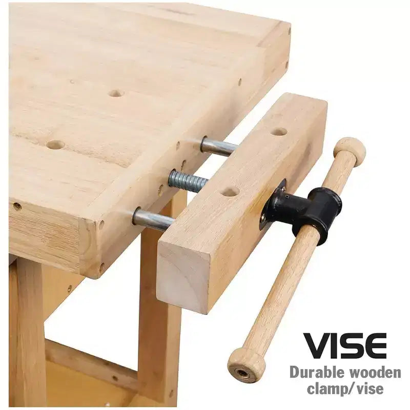 Olympia Tools-werkbank van 60 rubberhout, 4 lades, draagvermogen van 450 lbs