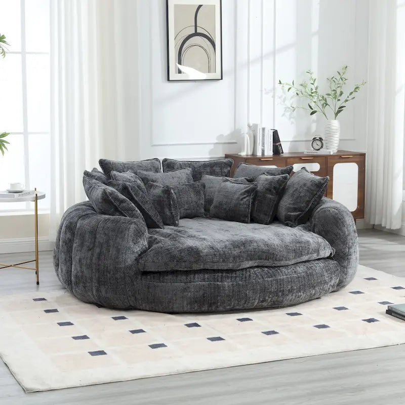 Komfortables Doppelschlafsofa im Loaf-Stil, übergroßes Schlafsofa mit Armlehnen