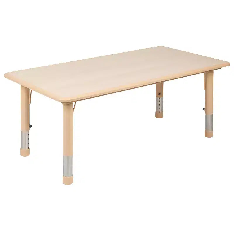 Ensemble table d’activités rectangulaire réglable en hauteur en plastique Emma and Oliver, 23.625W x 47.25L, avec 6 chaises