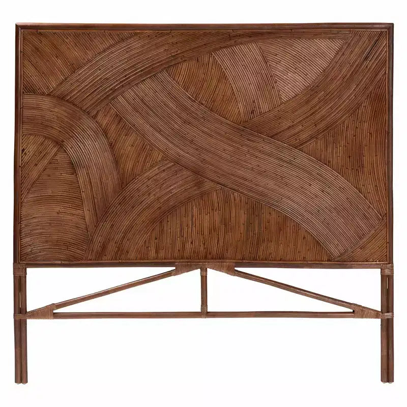 bali & pari Elettra-Kopfteil aus Rattan für Kingsize-Betten: handgefertigt, keine Montage erforderlich, Boho-Design