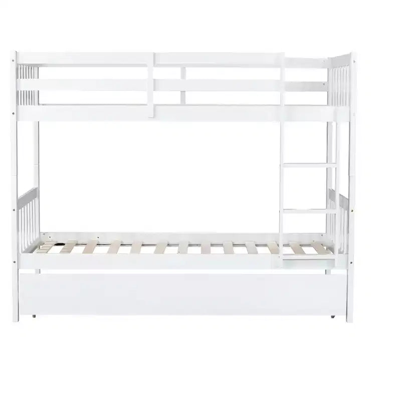 Modern stapelbed van hout, eenpersoons boven eenpersoons, met onderschuifbed, om te bouwen tot 2 bedden