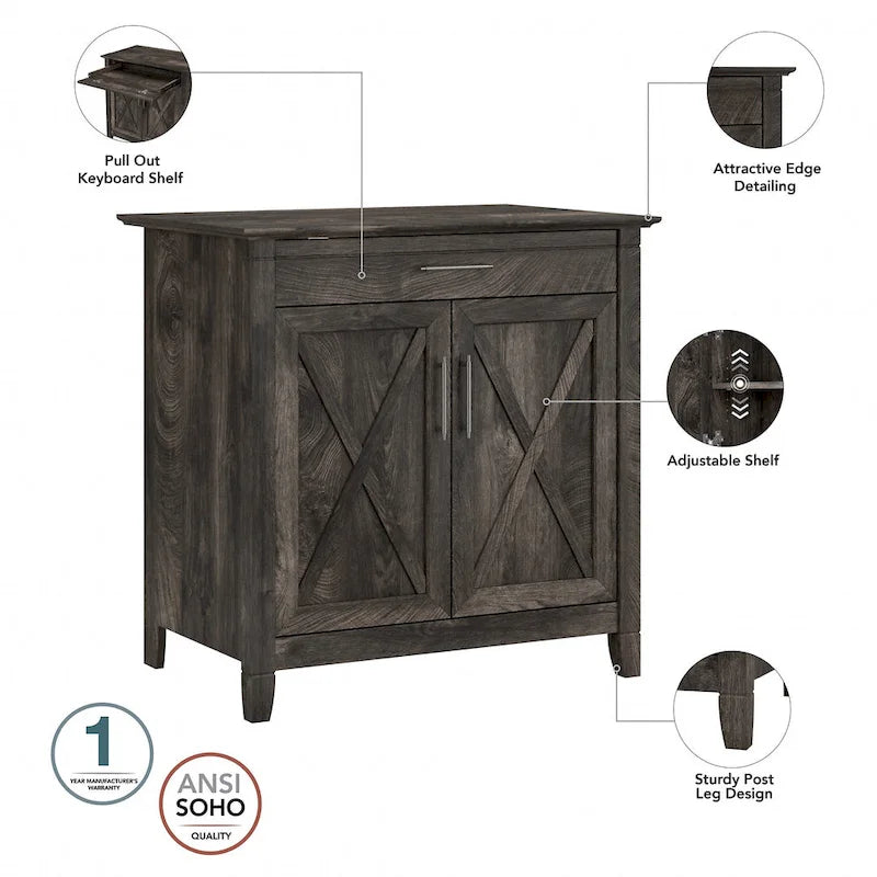 Key West Sekretär mit Aufbewahrungsschrank von Bush Furniture