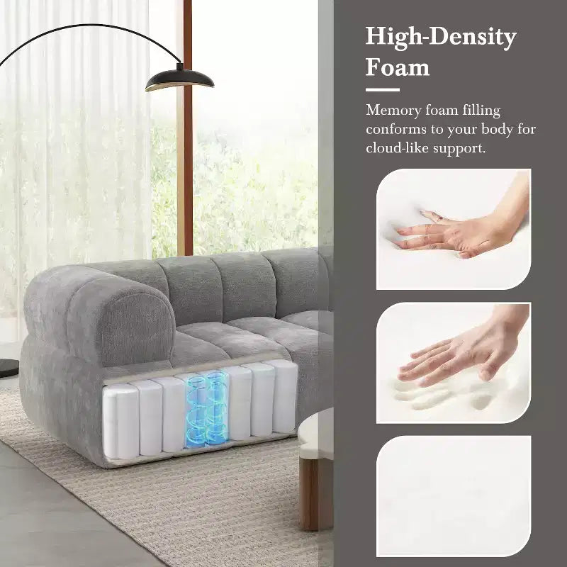 Christopher Knight Home Keri 122 modernes Ecksofa in L-Form mit hochdichtem Schaumstoff und niedriger Rückenlehne