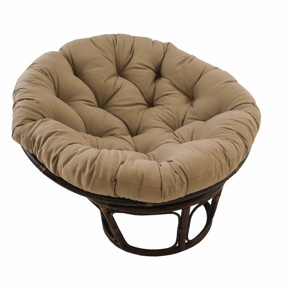 Fauteuil papasan Bali en rotin de 42 pouces avec coussin en sergé