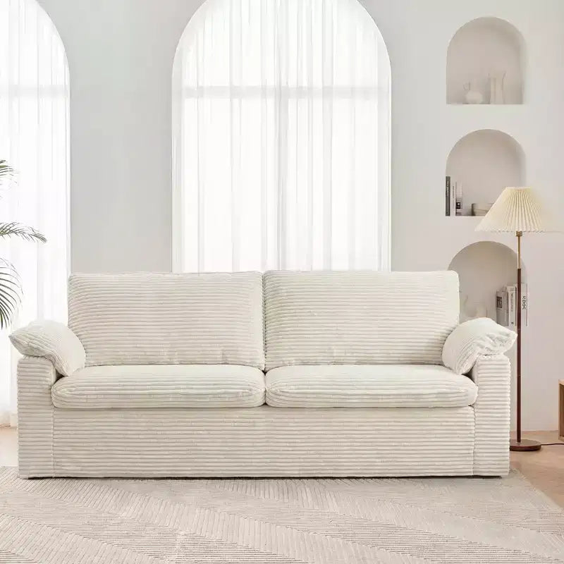 Dyonery 86 Cloud 2-Sitzer-Sofa, tiefe Sitzfläche und breite Armlehnenkissen, stabiler Rahmen, atmungsaktives ergonomisches Design
