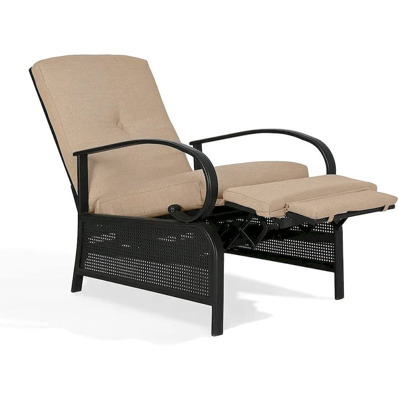 Verstellbarer Relaxsessel für die Terrasse mit Kissen - 38 (D) x 26.5 (W) x 38.5 (H) Zoll