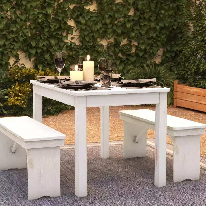 Flash Furniture, rechteckiger Farm-Esstisch aus massivem Kiefernholz, 46 x 30