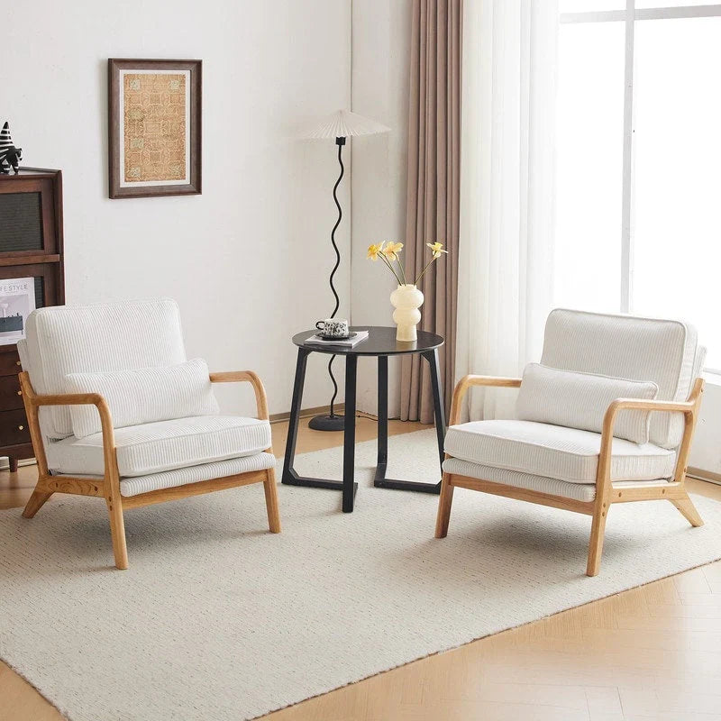 Gepolsterter Akzentstuhl im Mid-Century-Modern-Stil