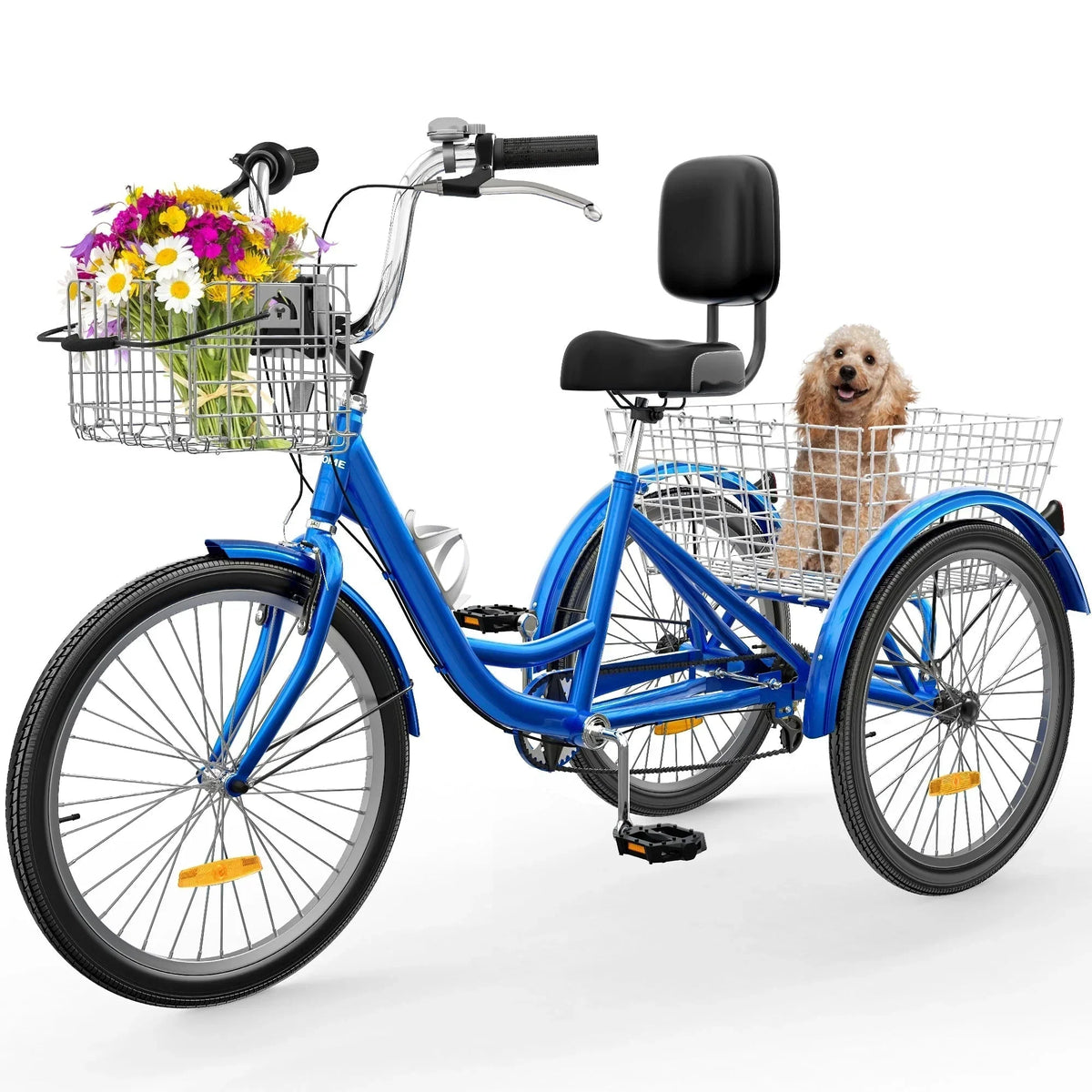 Tricycle pour adultes de 26 pouces, vélo à 3 roues, 7 vitesses