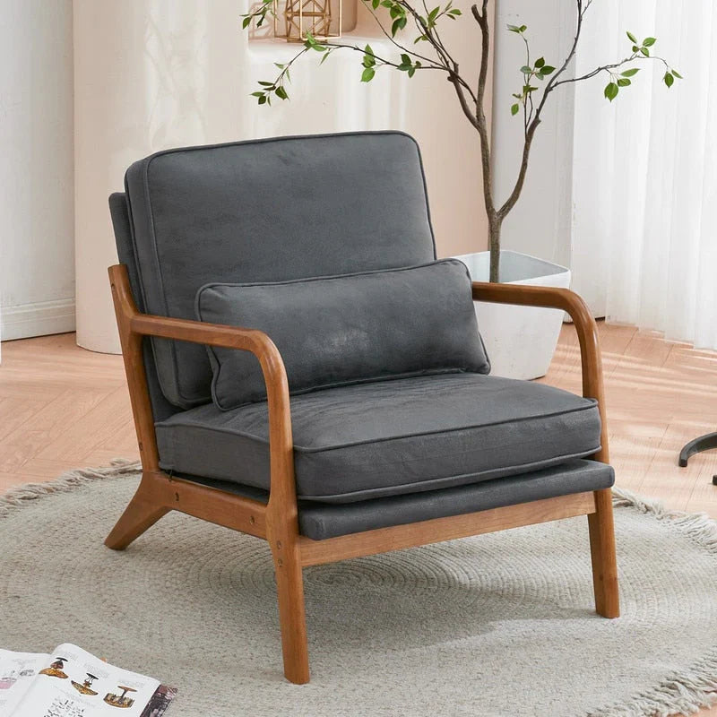 Gepolsterter Akzentstuhl im Mid-Century-Modern-Stil
