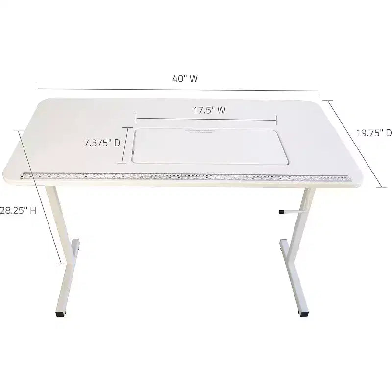 Table de couture pliante portable SewingRite SewStation 101 avec pieds en acier, blanche - idéale pour la maison, le bureau et les entreprises