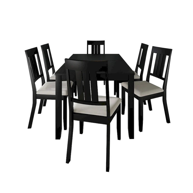 CraftPorch klassisches Esszimmer-Set aus Holz, 7-teilig