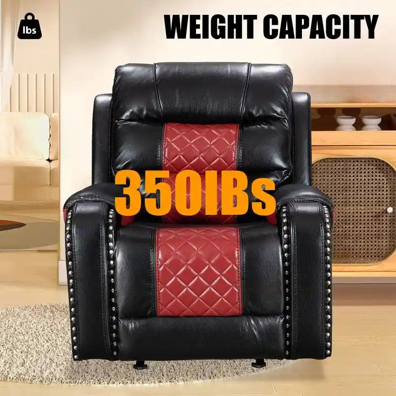 Extra grote fauteuil met verstelbare rugleuning van kunstleer in Amerikaans design voor de woonkamer