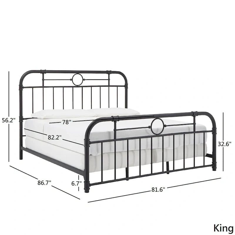 Zwart metalen bed