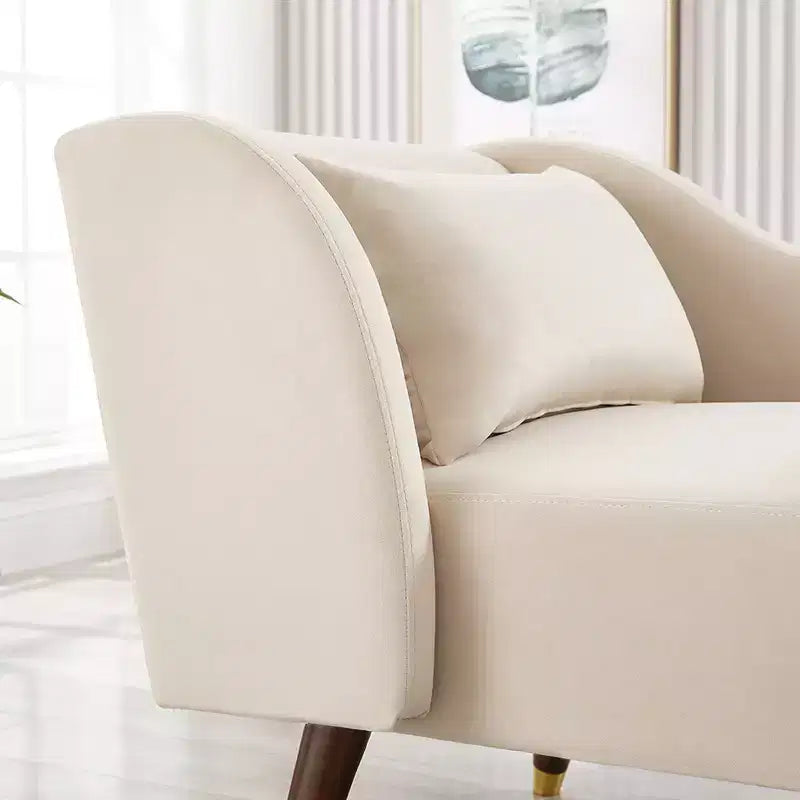 Moderner Samt-Chaiselongue-Sessel, gepolsterte Chaiselongue mit geschwungener Armlehne, Schlafsofa für Schlafzimmer, Büro und Wohnzimmer