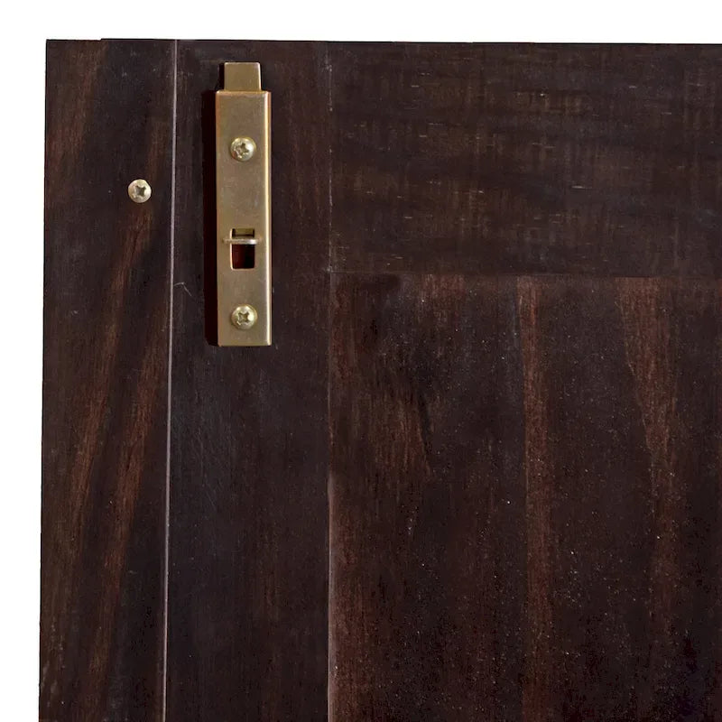 3-türiger Kleiderschrank - Weiß/Mokka/Java - Massivholz